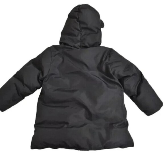 Zara Down Black Puffer Jacket Snap  Button Kids Size 4-5 - Picture 4 of 7